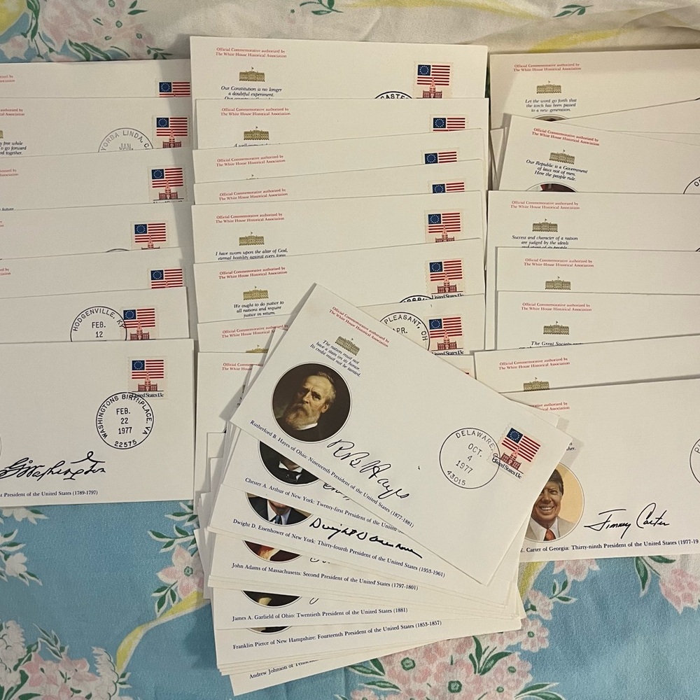 Lot of 38 Presidential Commemorative First Day Covers White House Issued 1977